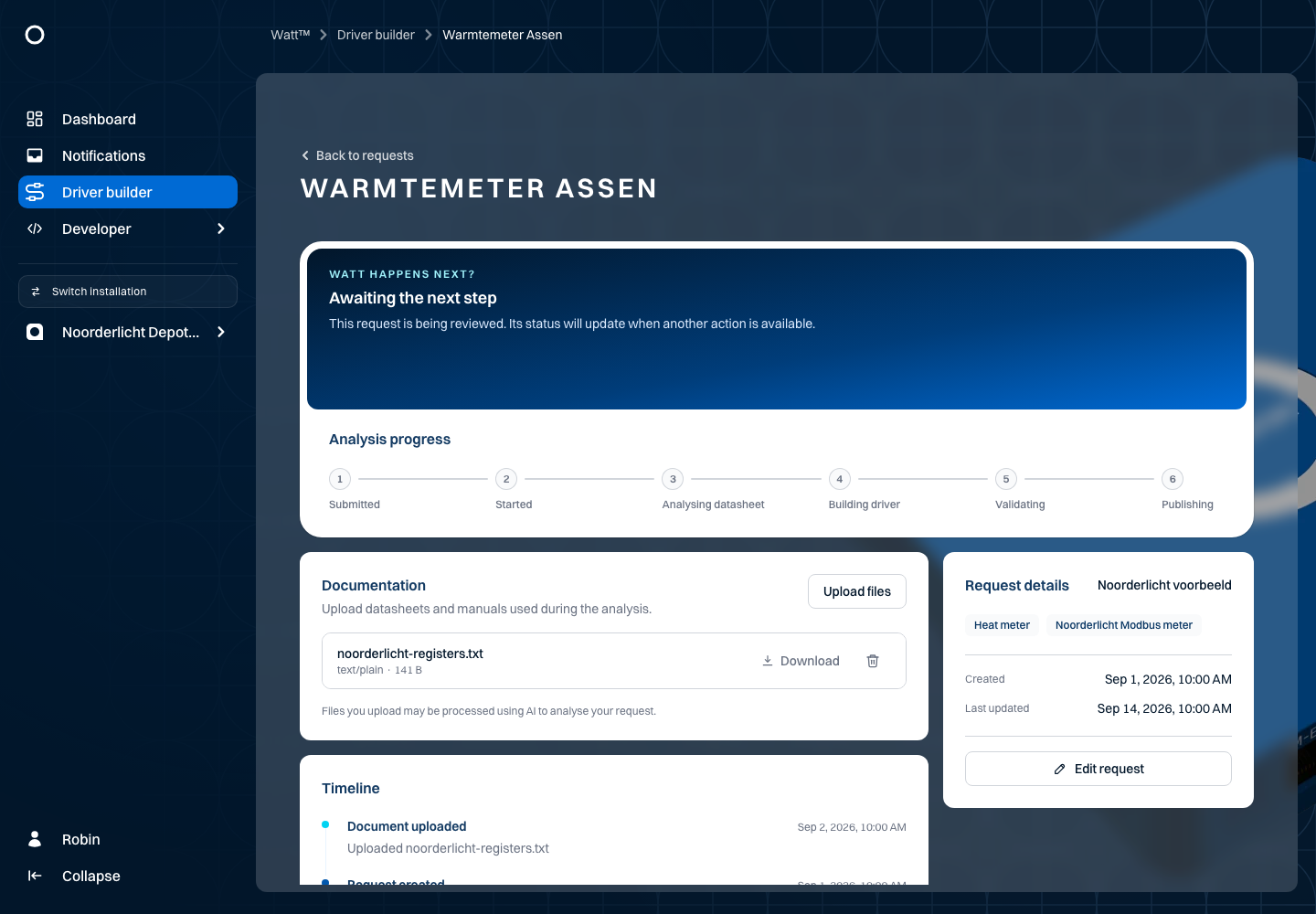 Heat meter Assen request — Noorderlicht
